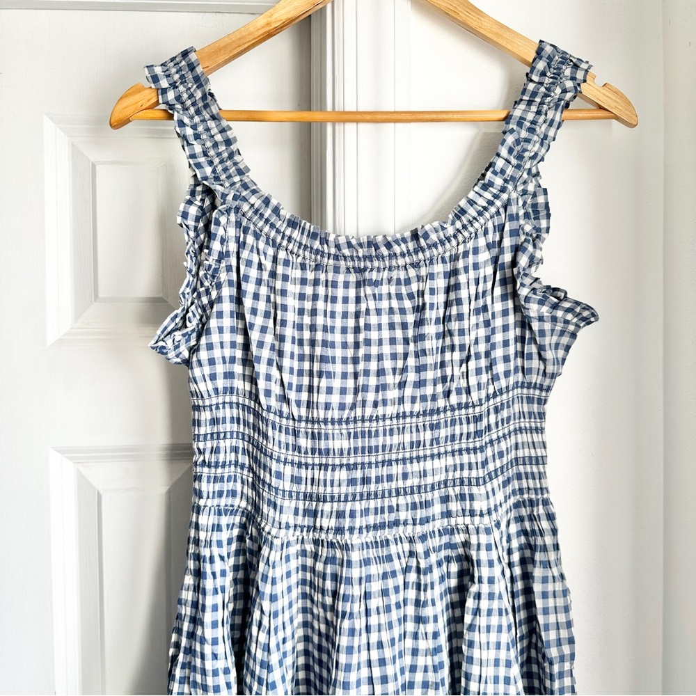 NWT Doen Emmaretta Dress in Gingham Blue - Picture 5 of 7